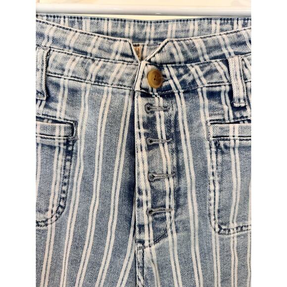 Anthropologie Pilcro High-Rise Striped Acid Wash Slim Jeans Pants Size 29 - Picture 4 of 9